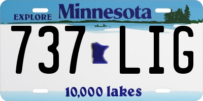 MN license plate 737LIG