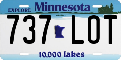 MN license plate 737LOT