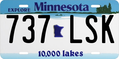 MN license plate 737LSK
