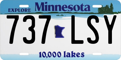 MN license plate 737LSY