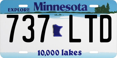 MN license plate 737LTD