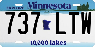 MN license plate 737LTW