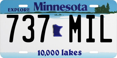 MN license plate 737MIL