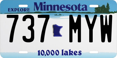 MN license plate 737MYW