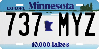 MN license plate 737MYZ