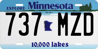 MN license plate 737MZD
