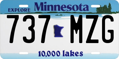 MN license plate 737MZG