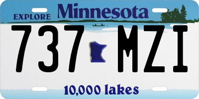 MN license plate 737MZI