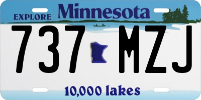 MN license plate 737MZJ