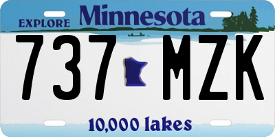 MN license plate 737MZK