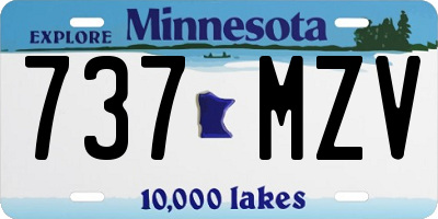 MN license plate 737MZV