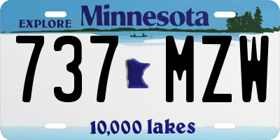 MN license plate 737MZW