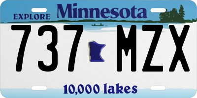 MN license plate 737MZX