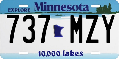 MN license plate 737MZY