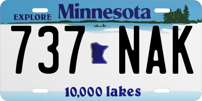 MN license plate 737NAK