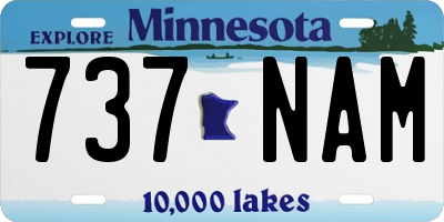 MN license plate 737NAM