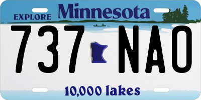 MN license plate 737NAO