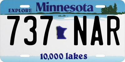 MN license plate 737NAR