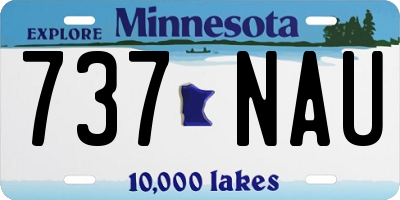MN license plate 737NAU