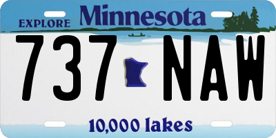 MN license plate 737NAW