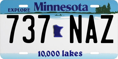 MN license plate 737NAZ