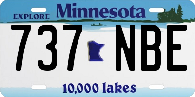 MN license plate 737NBE
