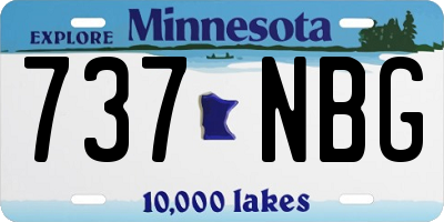 MN license plate 737NBG