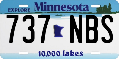MN license plate 737NBS