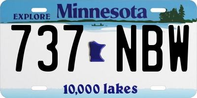 MN license plate 737NBW