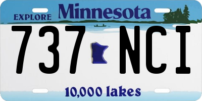 MN license plate 737NCI