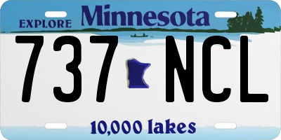 MN license plate 737NCL