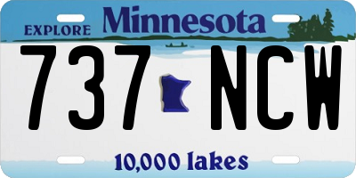 MN license plate 737NCW