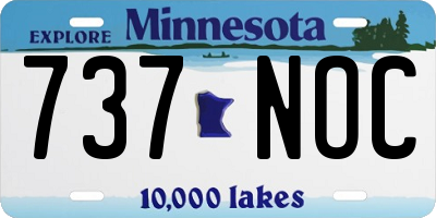 MN license plate 737NOC