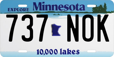 MN license plate 737NOK