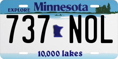 MN license plate 737NOL