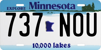 MN license plate 737NOU