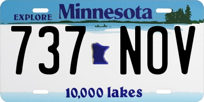 MN license plate 737NOV