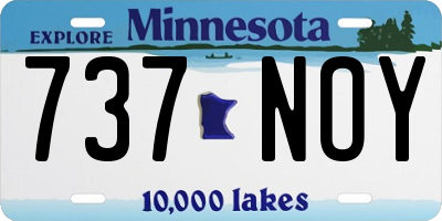 MN license plate 737NOY