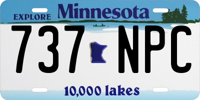 MN license plate 737NPC