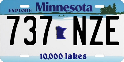 MN license plate 737NZE