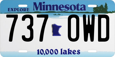 MN license plate 737OWD