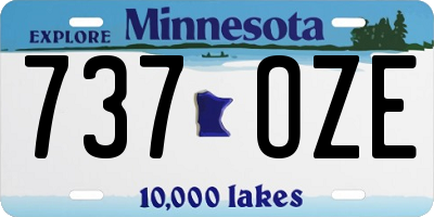 MN license plate 737OZE