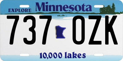 MN license plate 737OZK
