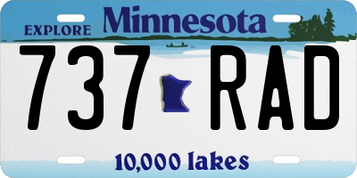 MN license plate 737RAD
