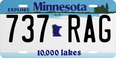 MN license plate 737RAG