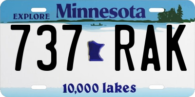 MN license plate 737RAK