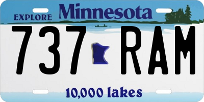 MN license plate 737RAM