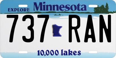 MN license plate 737RAN