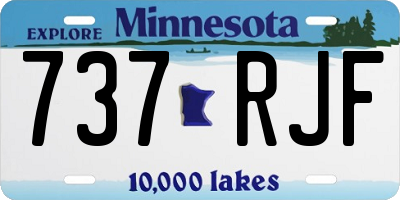 MN license plate 737RJF