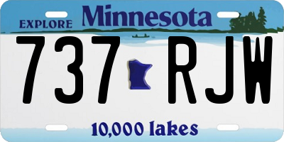 MN license plate 737RJW